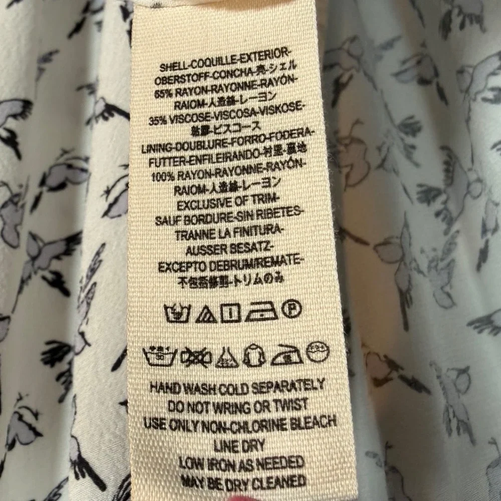 FREE PEOPLE Walk Me Home Maxi Dress, Black Bird Print, Button Down, Size 4